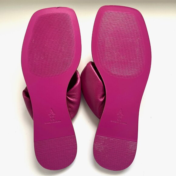 NWOT Anthropologie Maeve Puffy Knotted Sandals in Fuchsia | Size 8 - Picture 6 of 6